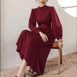 BRAND NEW SHEIN RED WINE DRESS